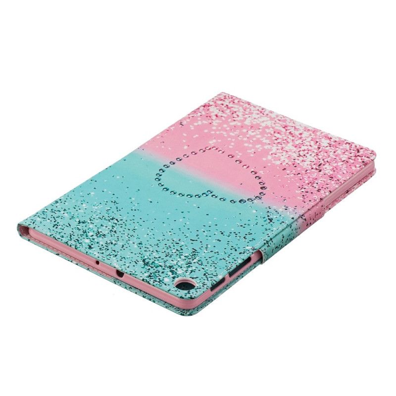 Folio Deksel Samsung Galaxy Tab A 10.1 (2019) Glitterhjerte Med Design Beskyttelse