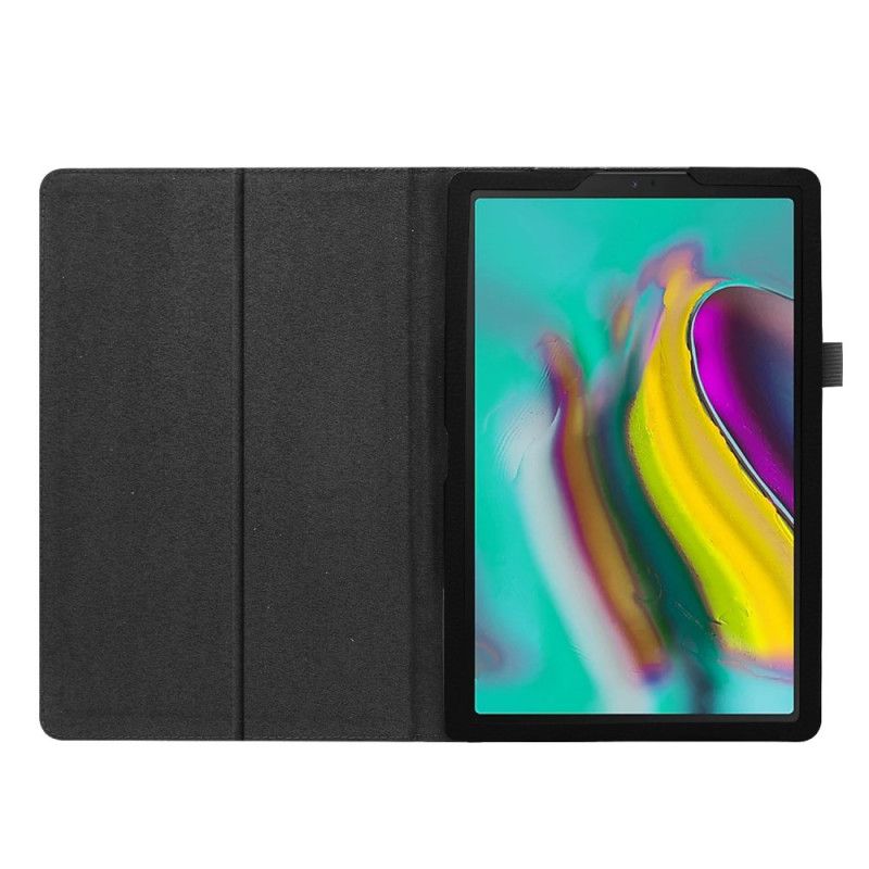 Folio Deksel Samsung Galaxy Tab A 10.1 (2019) Svart 2 Litchi Imitert Skinnklaffer Anti-fall