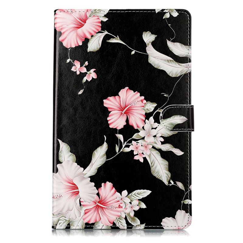 Lærdeksel Folio Deksel Samsung Galaxy Tab A 10.1 (2019) Mobildeksel Rosa Blomster