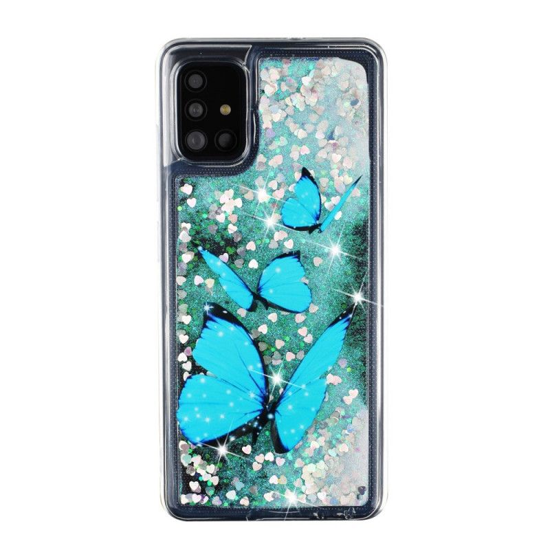 Deksel Samsung Galaxy A52 4G / A52 5G Glitterflygende Sommerfugler Anti-fall