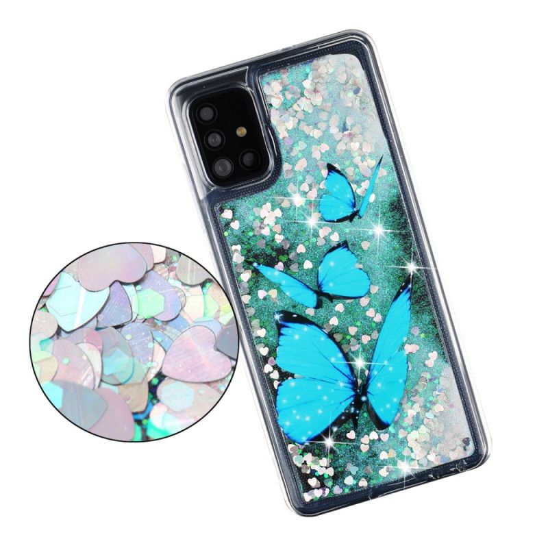 Deksel Samsung Galaxy A52 4G / A52 5G Glitterflygende Sommerfugler Anti-fall