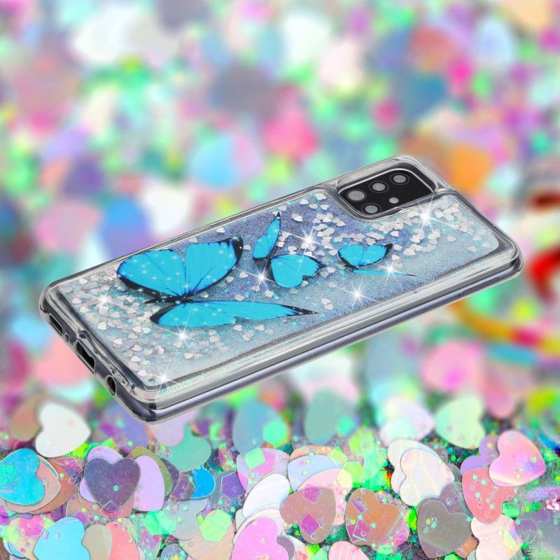 Deksel Samsung Galaxy A52 4G / A52 5G Glitterflygende Sommerfugler Anti-fall