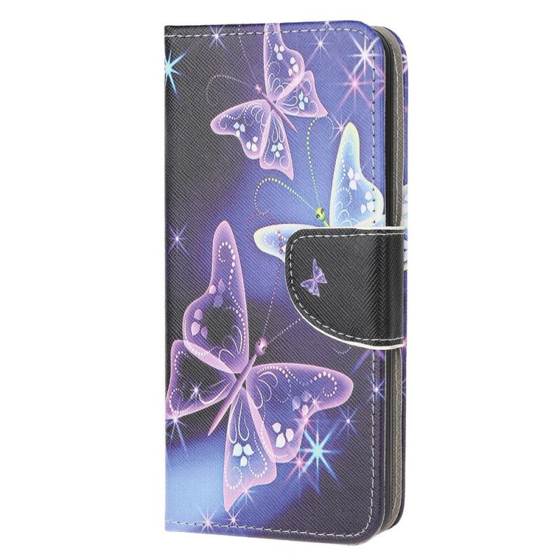 Folio Deksel for Samsung Galaxy A52 4G / A52 5G Neonsommerfugler