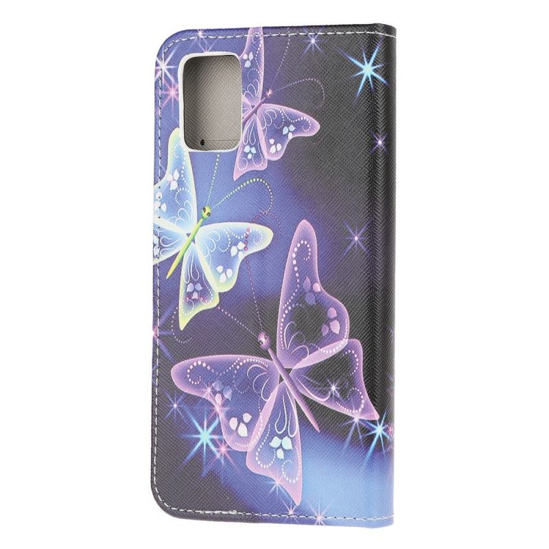 Folio Deksel for Samsung Galaxy A52 4G / A52 5G Neonsommerfugler