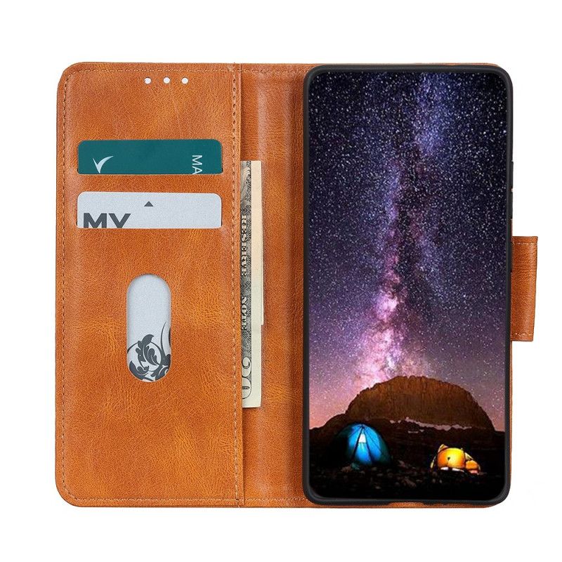 Folio Deksel Samsung Galaxy A52 4G / A52 5G Svart Reversibel Lås I Skinneffekt