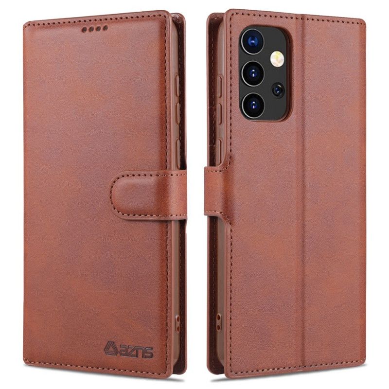 Lærdeksel Folio Deksel Samsung Galaxy A52 4G / A52 5G Svart Retro Azns