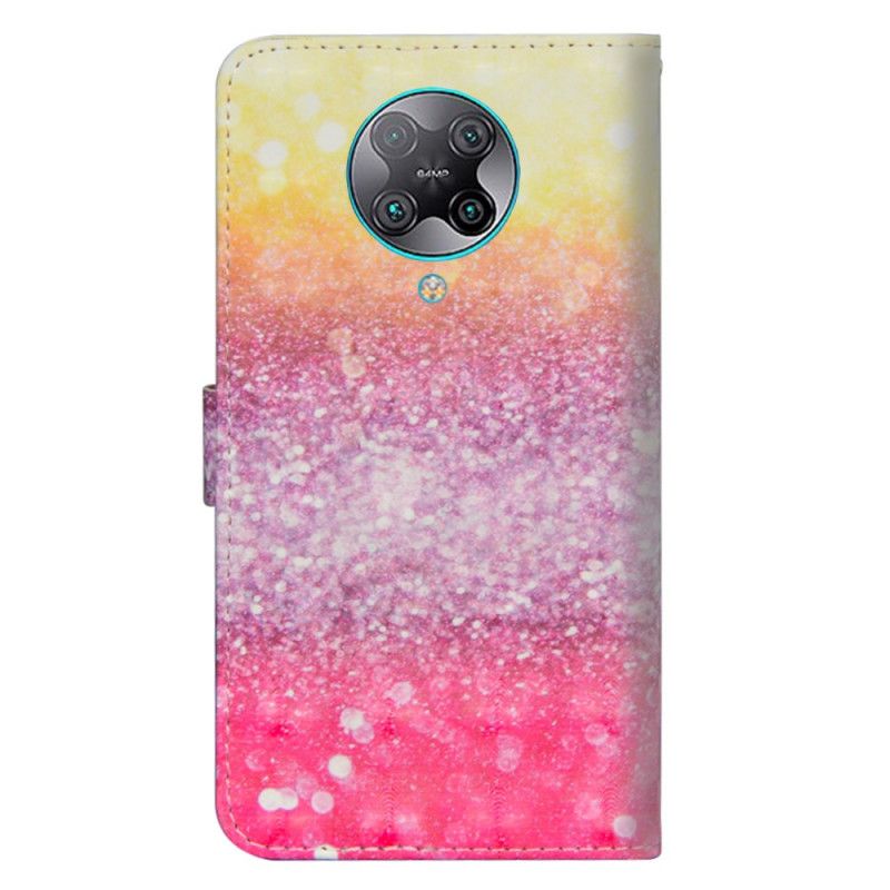 Folio Deksel Xiaomi Poco F2 Pro Magenta Glittergradient Beskyttelse