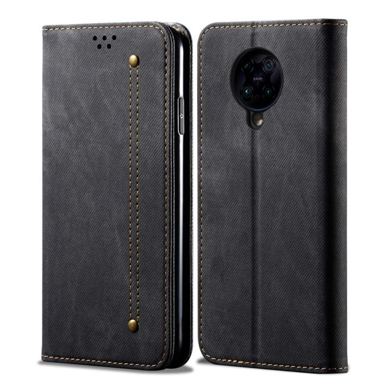 Folio Deksel Xiaomi Poco F2 Pro Svart Jeansstoff Anti-fall