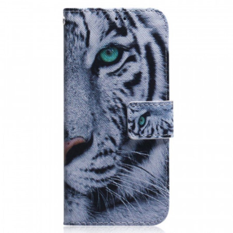 Folio Deksel Til Samsung Galaxy M33 5G Hvit Tiger