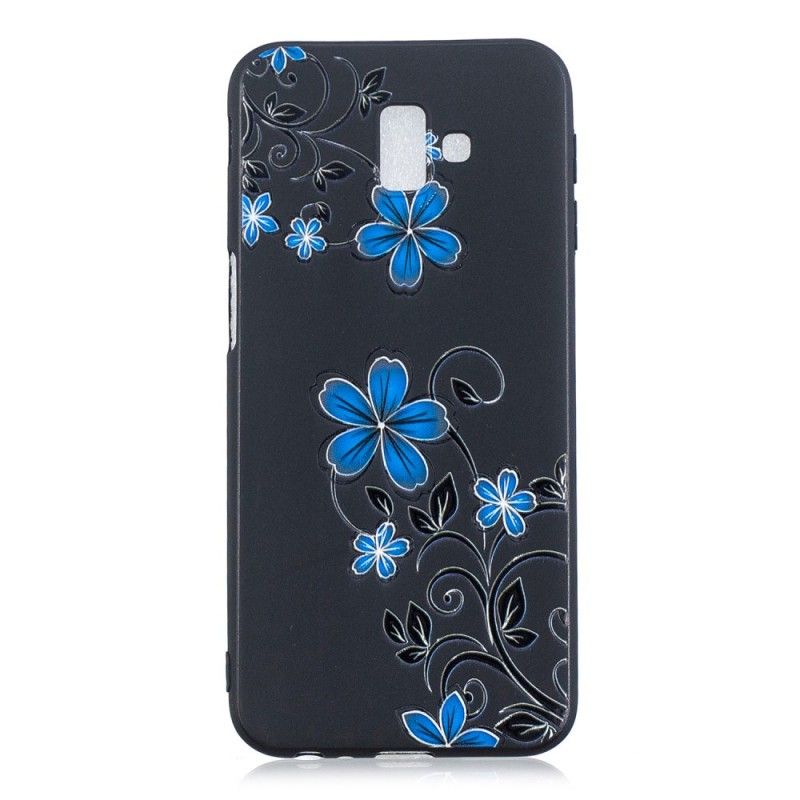 Deksel Samsung Galaxy J6 Plus Blå Blomster