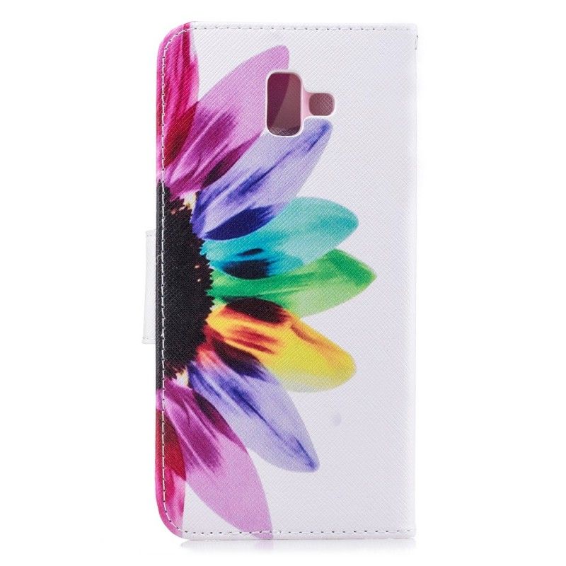 Folio Deksel for Samsung Galaxy J6 Plus Akvarellblomst