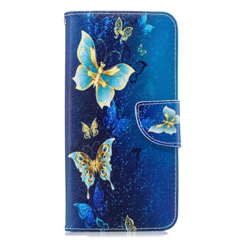 Folio Deksel for Samsung Galaxy J6 Plus Rosa Sommerfugler Om Natten