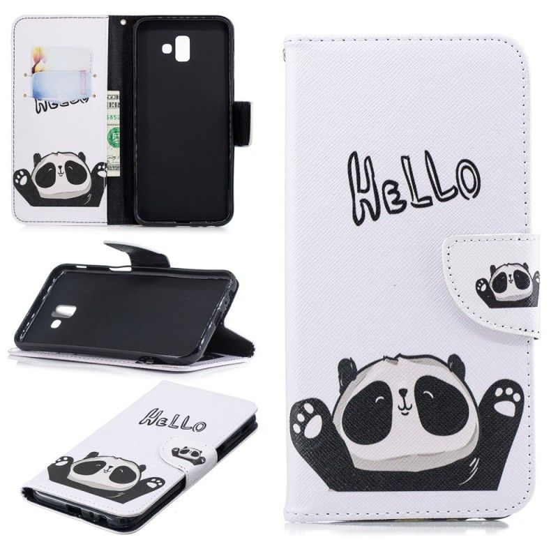 Folio Deksel Samsung Galaxy J6 Plus Hallo Panda