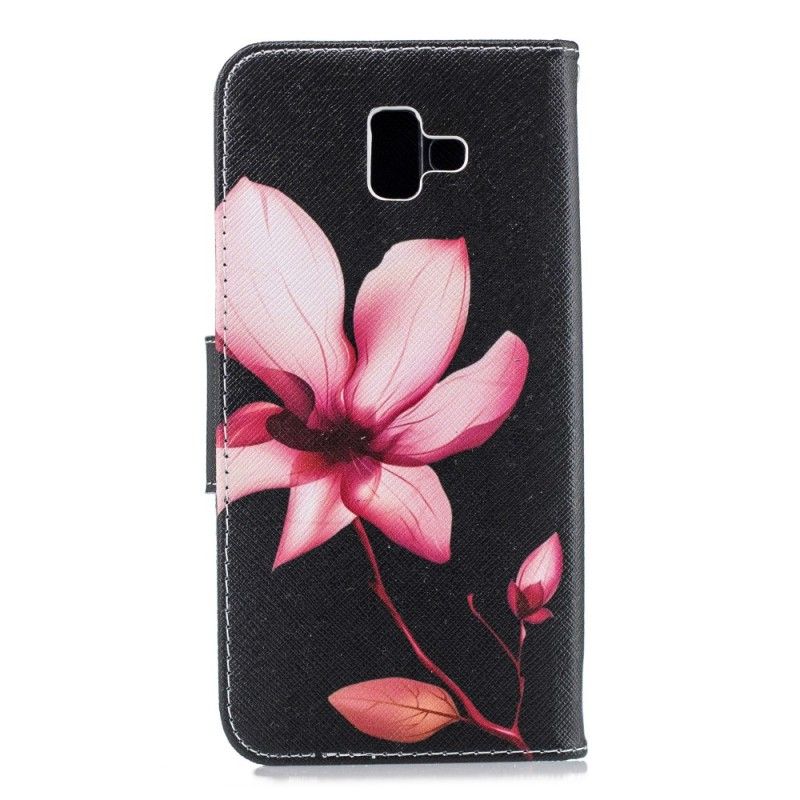 Folio Deksel Samsung Galaxy J6 Plus Rosa Blomst