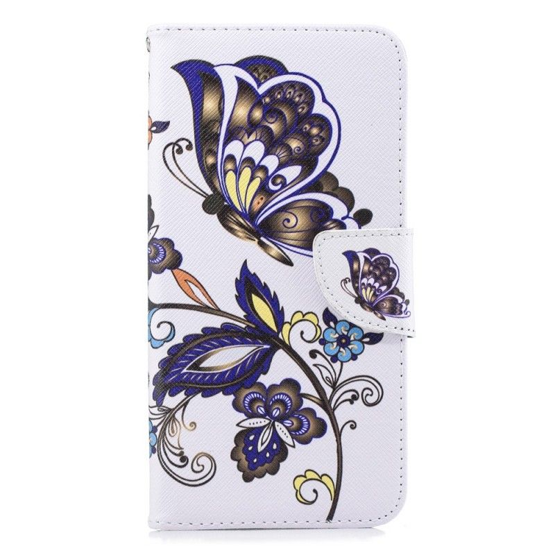 Folio Deksel Samsung Galaxy J6 Plus Sommerfugl Tatovering