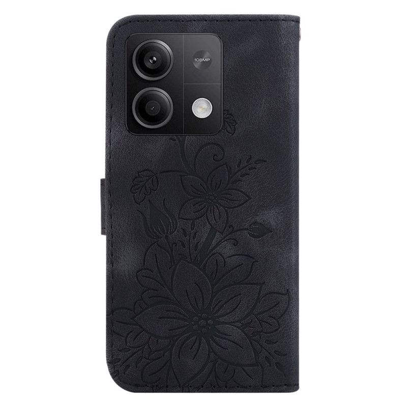 Folio Deksel Xiaomi Redmi Note 13 5g Blomstermønster Med Stropp