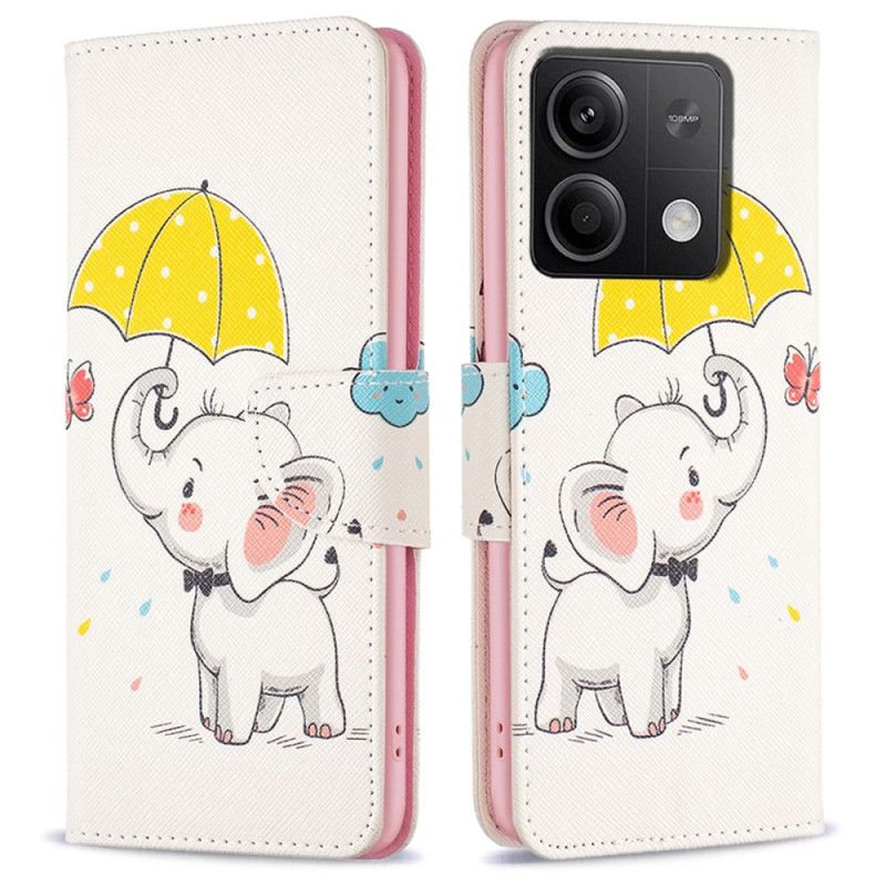 Folio Deksel Xiaomi Redmi Note 13 5g Paraply Og Elefant