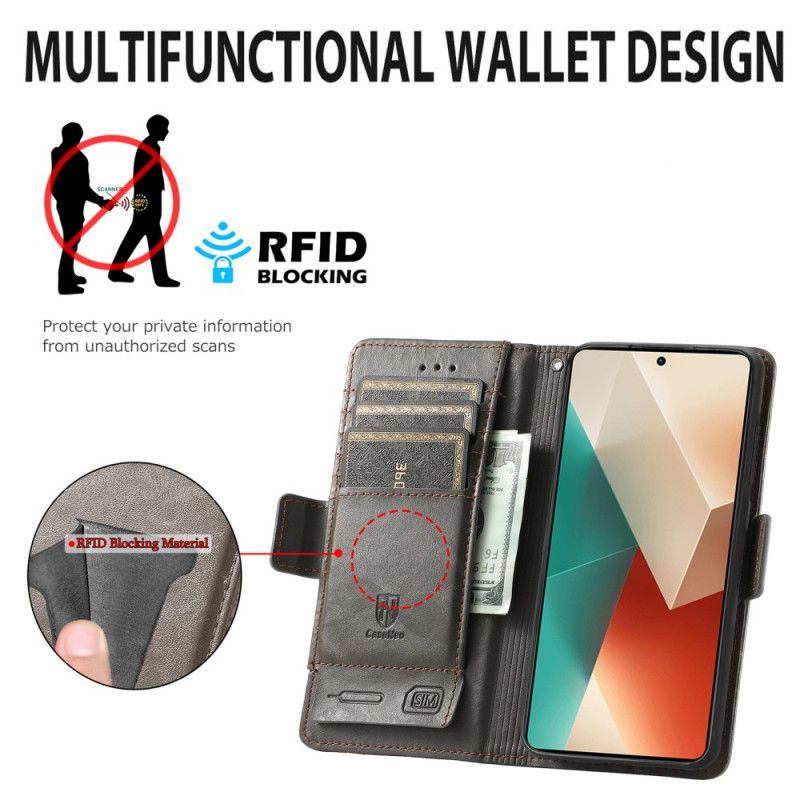 Folio Deksel Xiaomi Redmi Note 13 5g Vintage Med Rfid-blokkering Caseneo Beskyttelse Deksel