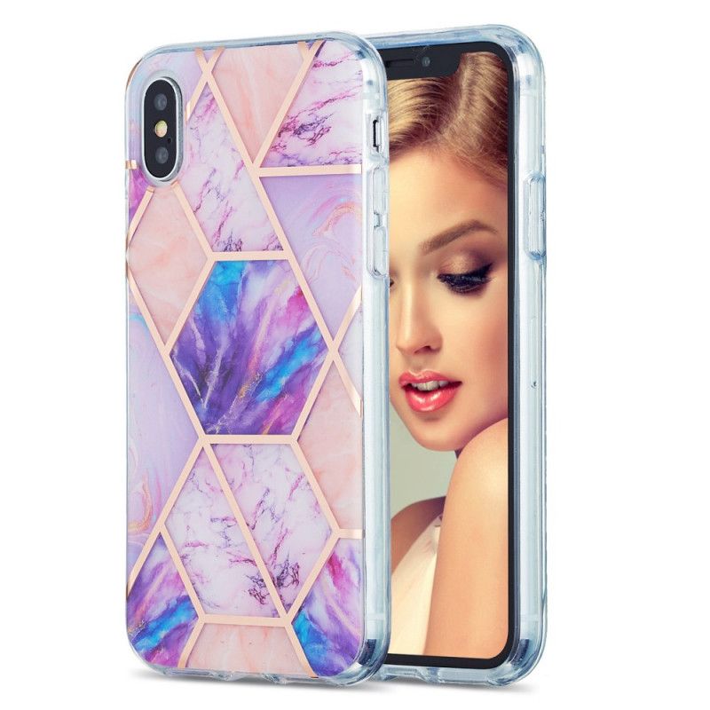 Deksel for iPhone XS Max Rosa Marmordesign