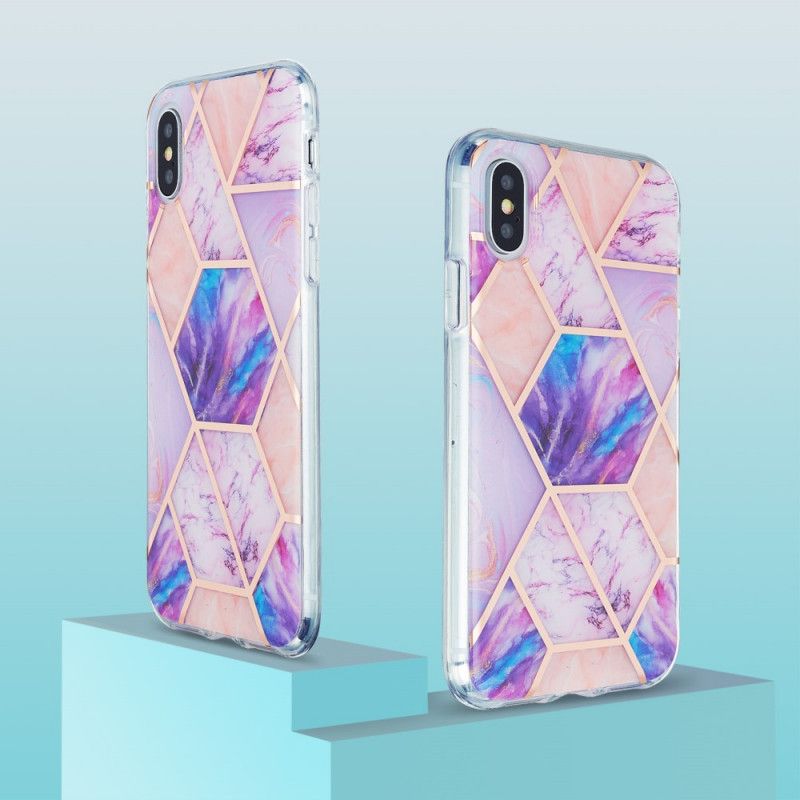 Deksel for iPhone XS Max Rosa Marmordesign