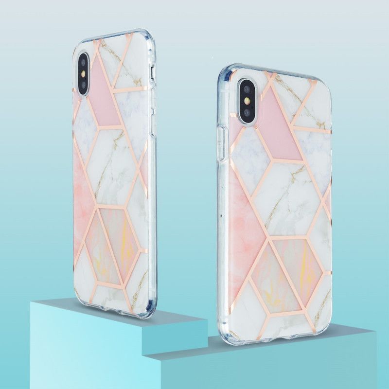 Deksel for iPhone XS Max Rosa Marmordesign