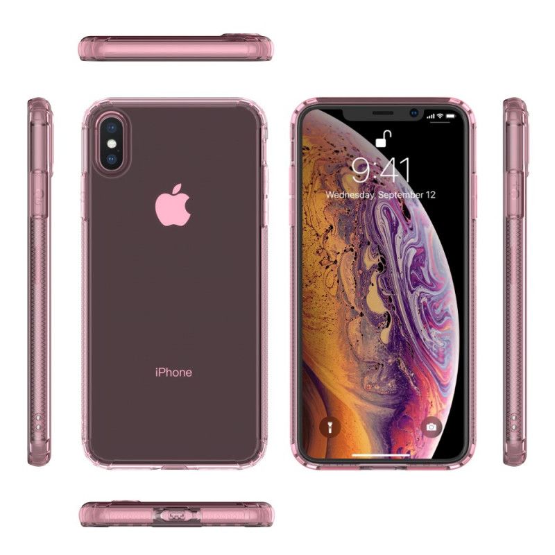 Deksel for iPhone XS Max Svart Gjennomsiktige Leeu-Beskyttelsesputer