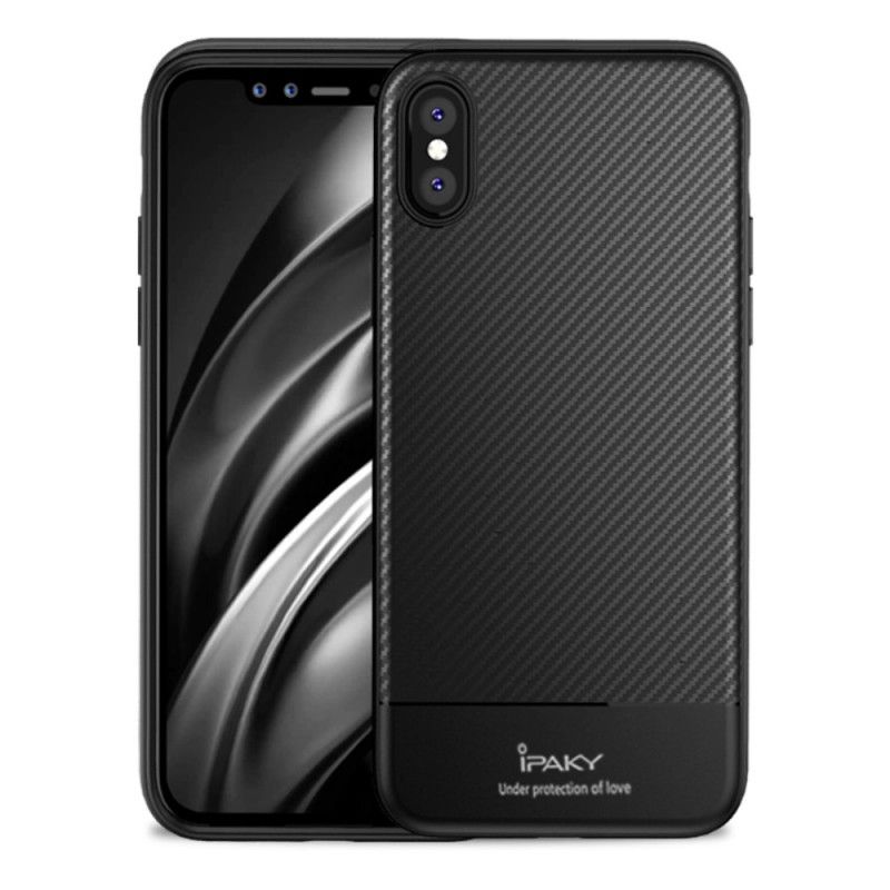 Deksel for iPhone XS Max Svart Ipaky Karbonfiber