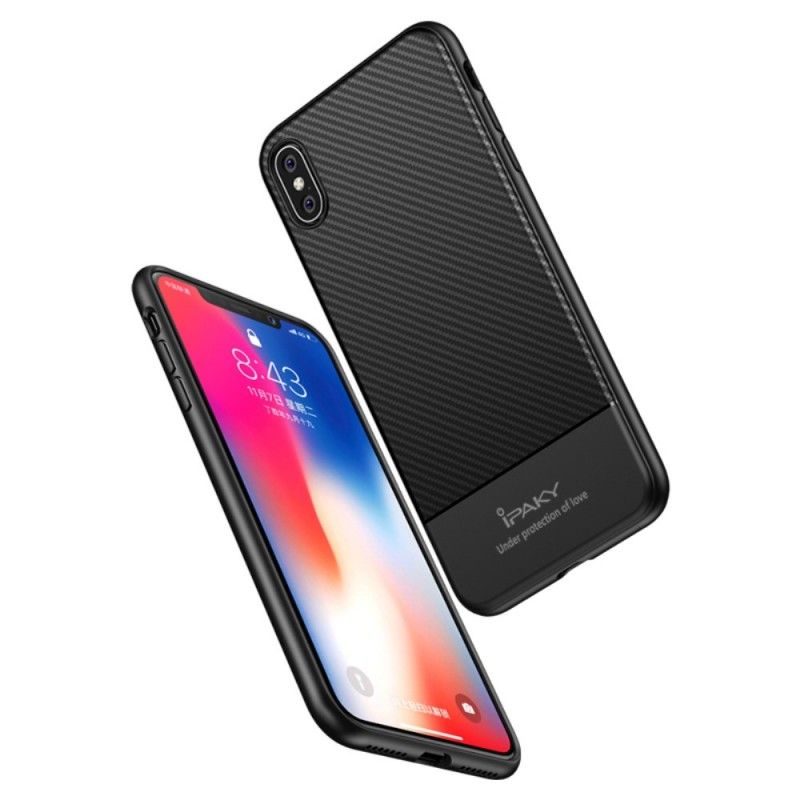 Deksel for iPhone XS Max Svart Ipaky Karbonfiber