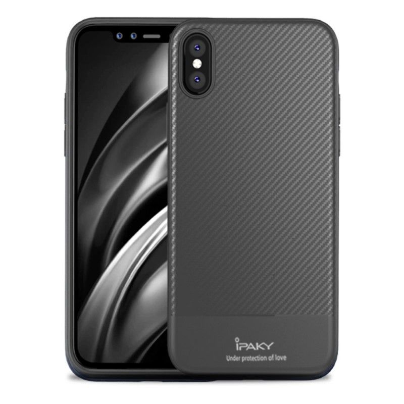 Deksel for iPhone XS Max Svart Ipaky Karbonfiber