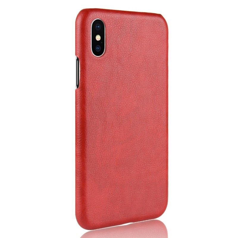 Deksel for iPhone XS Max Svart Lychee-Effekt