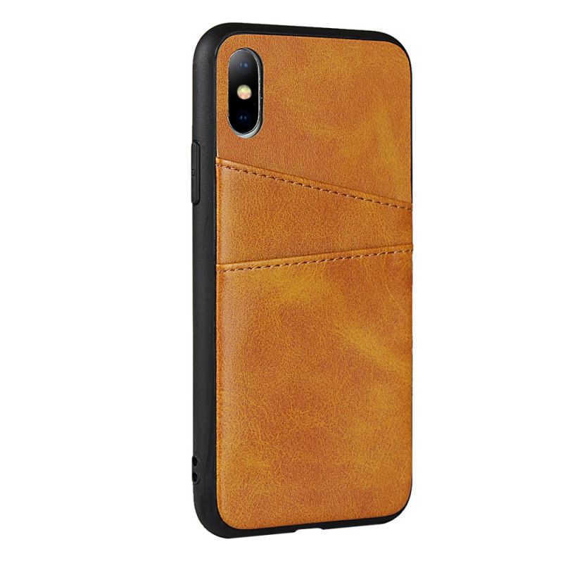 Deksel for iPhone XS Max Svart Monokrom Dobbel Kortholder