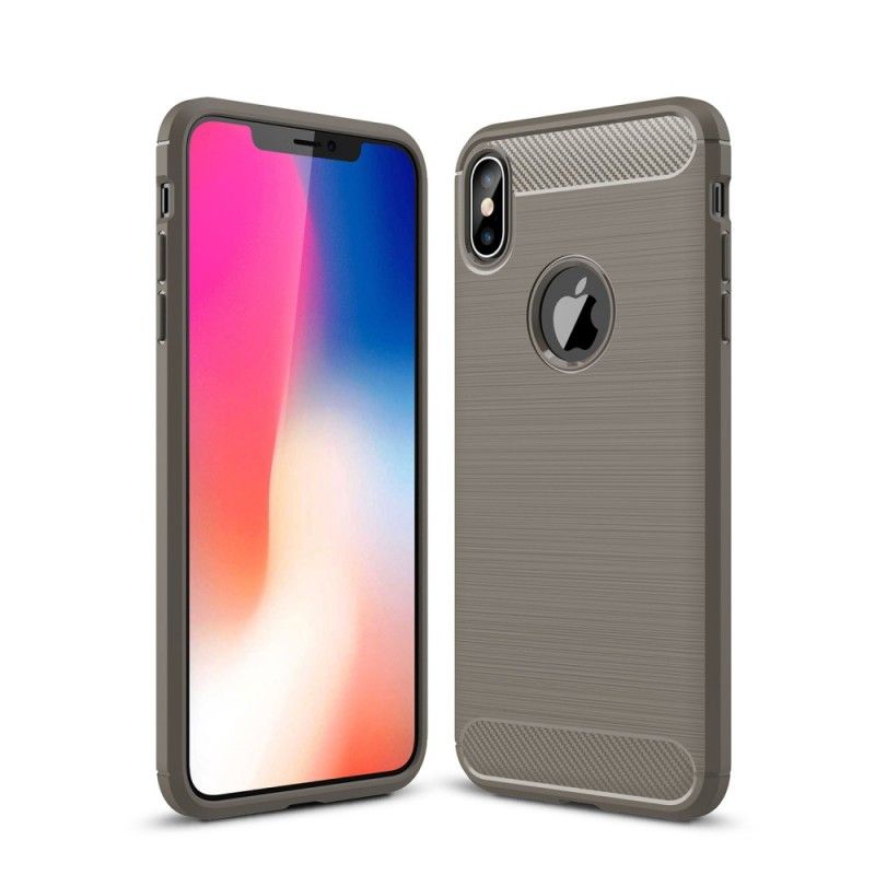 Deksel iPhone XS Max Svart Børstet Karbonfiber