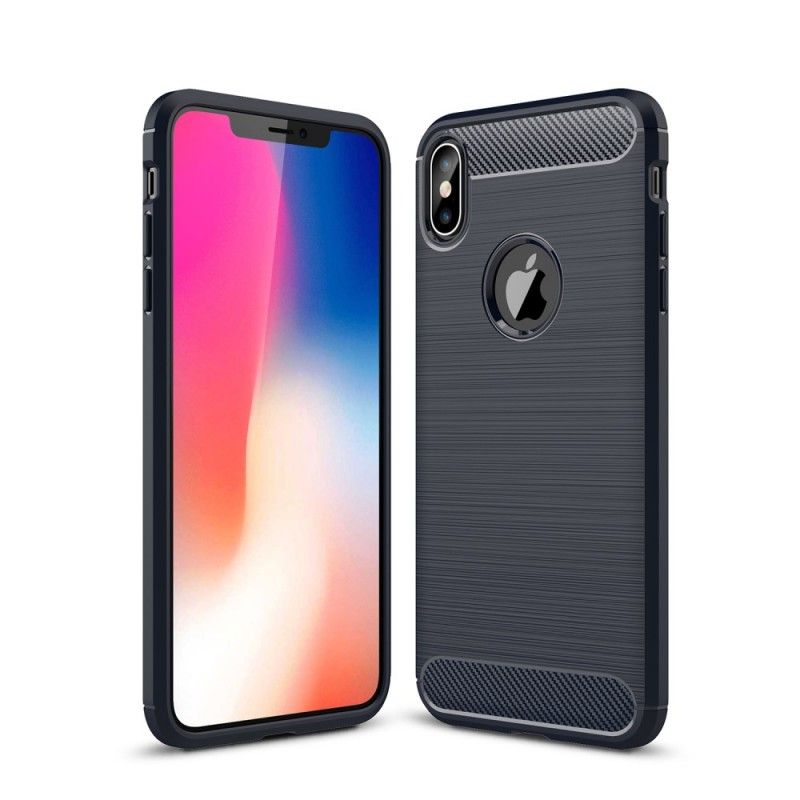 Deksel iPhone XS Max Svart Børstet Karbonfiber