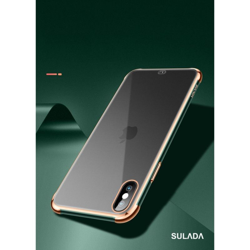 Deksel iPhone XS Max Svart Gjennomsiktig Sulada Og Metalleffekt