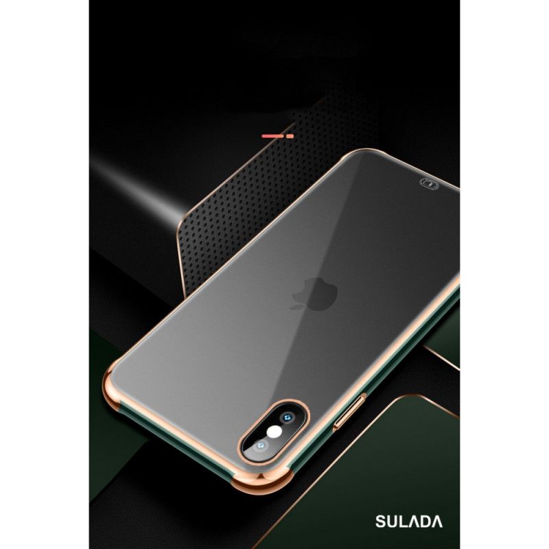 Deksel iPhone XS Max Svart Gjennomsiktig Sulada Og Metalleffekt