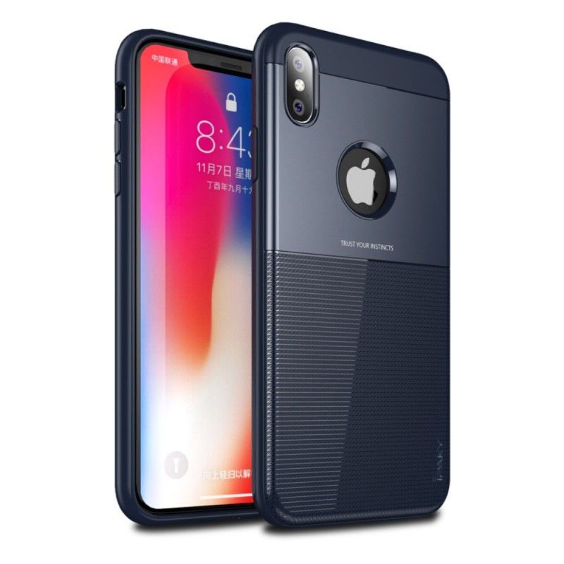 Deksel iPhone XS Max Svart Glidende Hybrid Ipaky