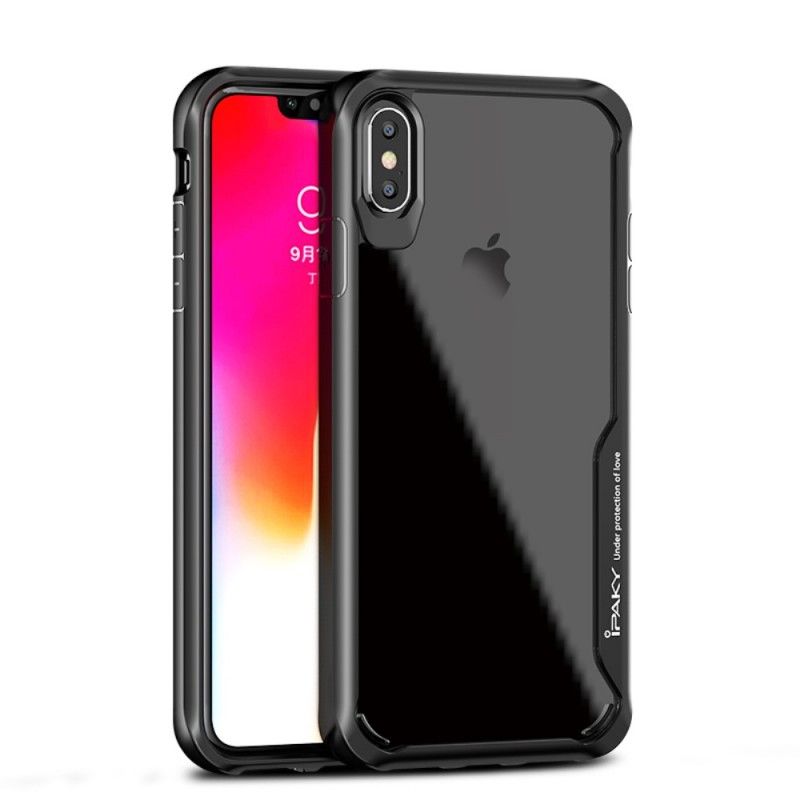 Deksel iPhone XS Max Svart Ipaky Hybrid-Serie