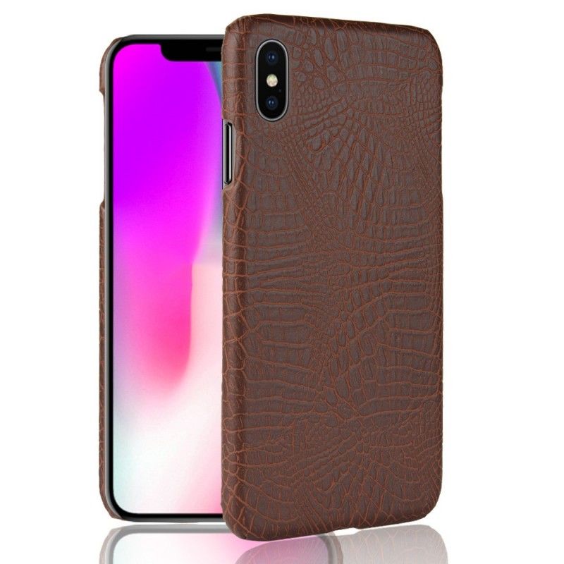 Deksel iPhone XS Max Svart Krokodillehudeffekt Anti-fall