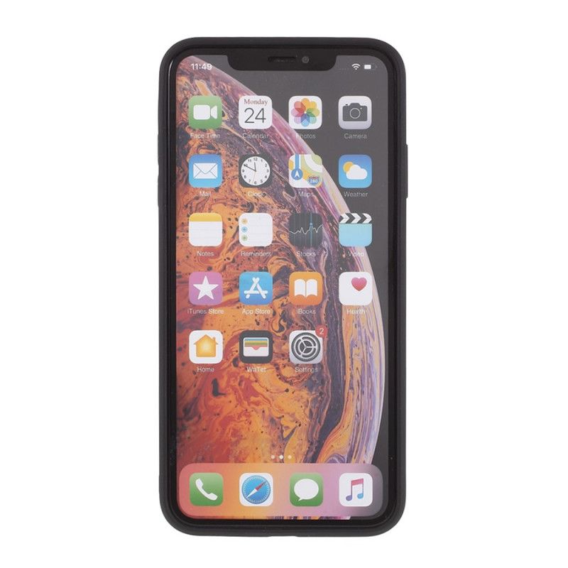 Deksel iPhone XS Max Svart Mobildeksel Glassrygg Og Silikonkant