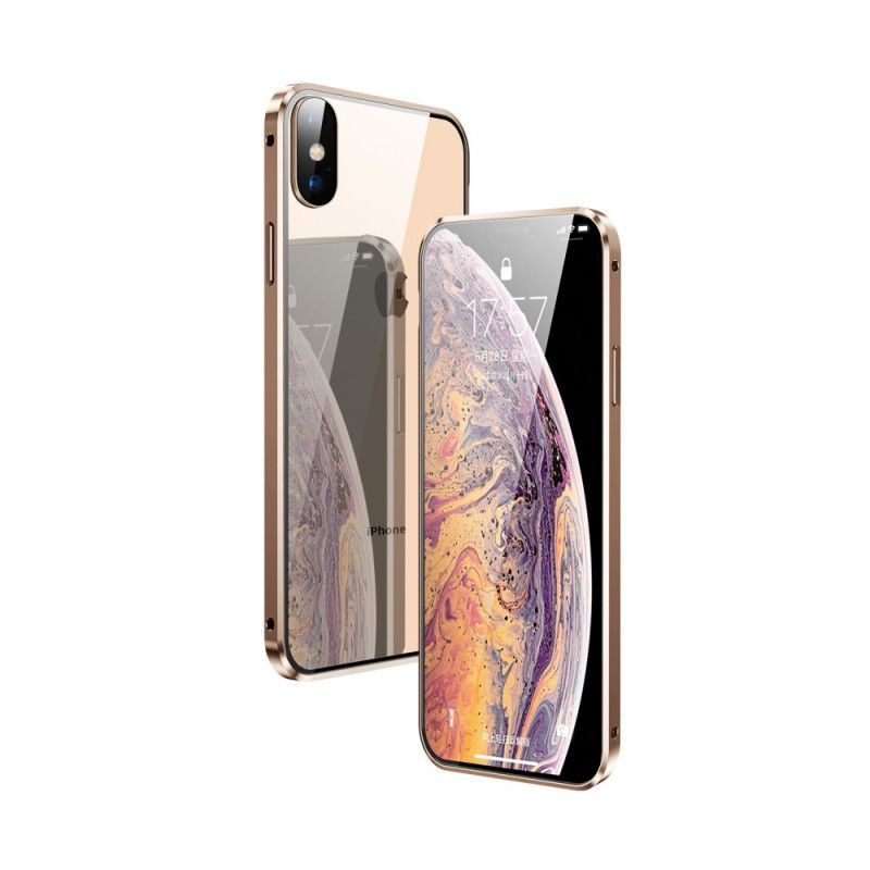 Deksel iPhone XS Max Svart Mobildeksel Herdet Glass Foran Og Bak