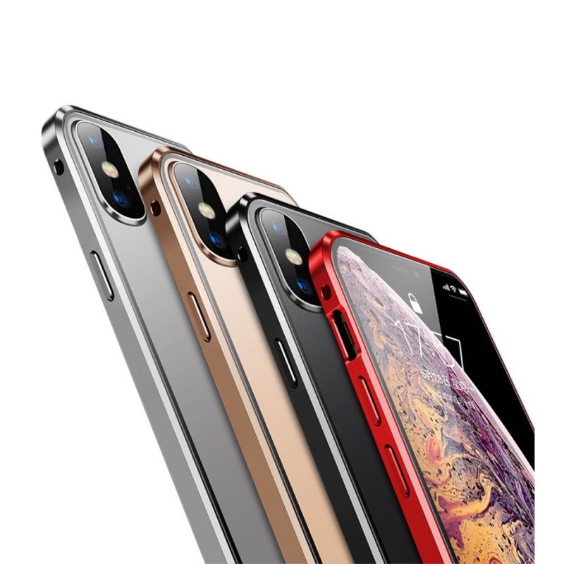 Deksel iPhone XS Max Svart Mobildeksel Herdet Glass Foran Og Bak