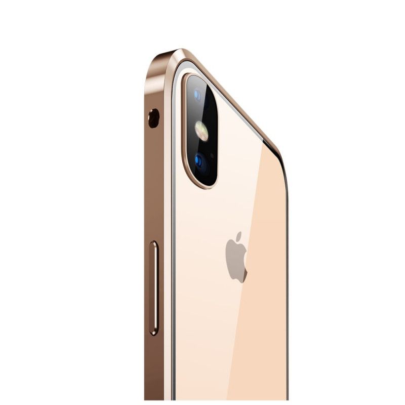 Deksel iPhone XS Max Svart Mobildeksel Herdet Glass Foran Og Bak