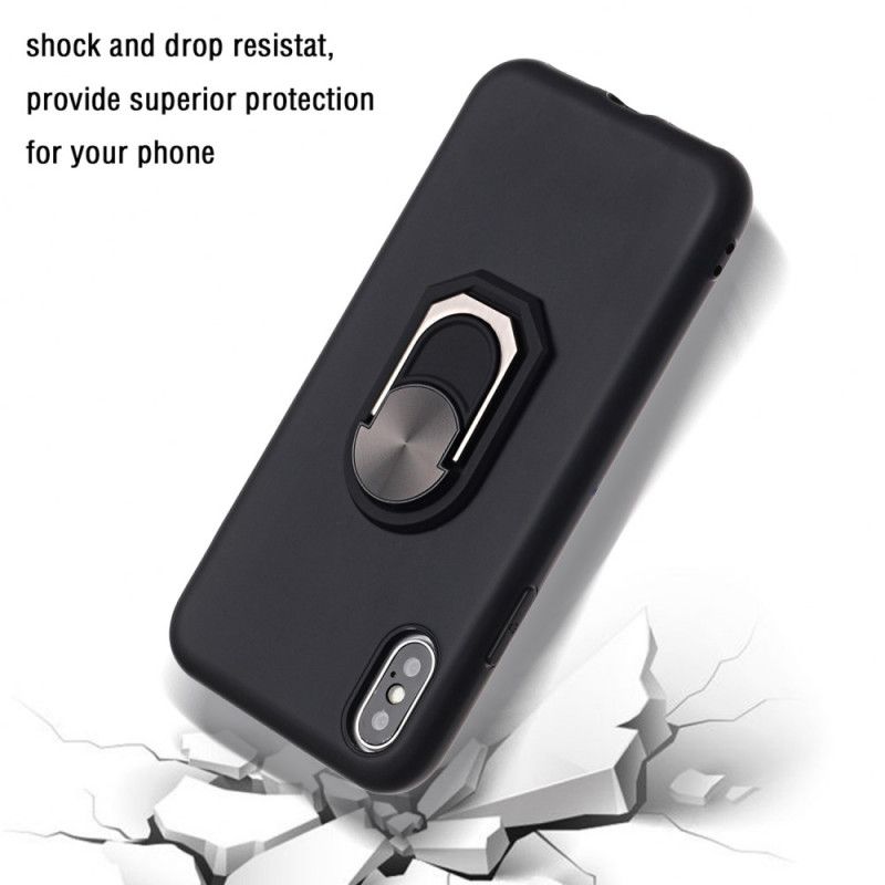 Deksel iPhone XS Max Svart Premium Ring Silikon Anti-fall