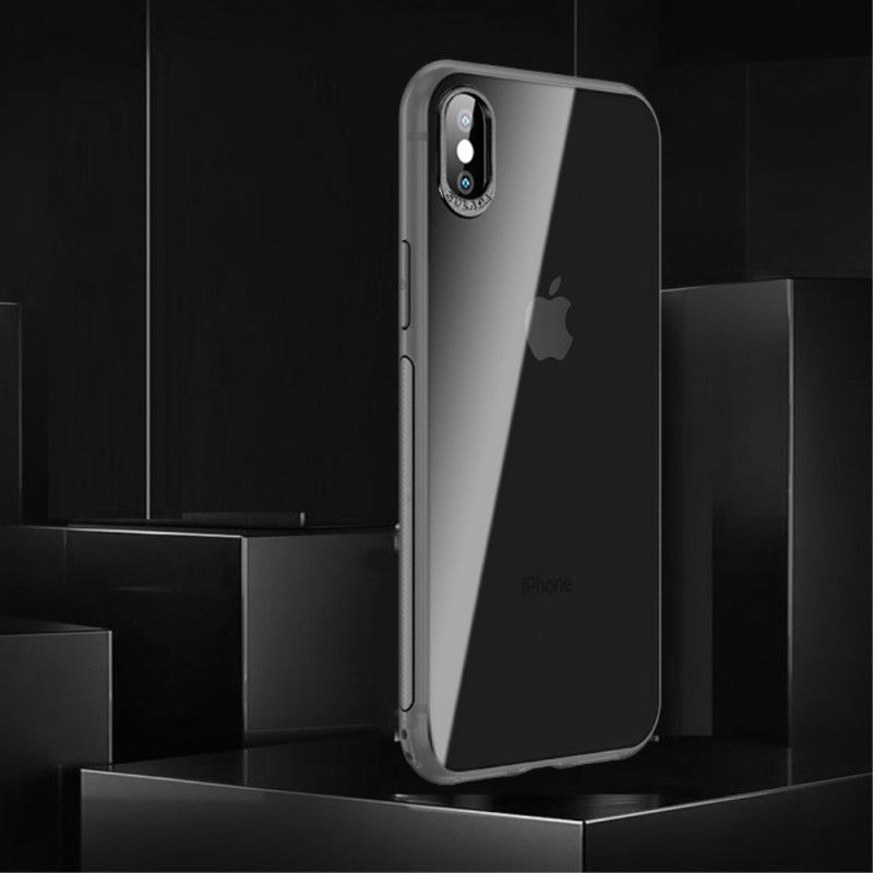 Deksel iPhone XS Max Svart Skjermserie Sulada Linsebeskyttelse Beskyttelse