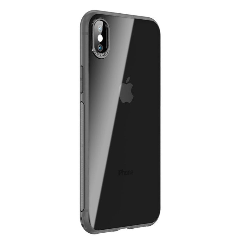 Deksel iPhone XS Max Svart Skjermserie Sulada Linsebeskyttelse Beskyttelse