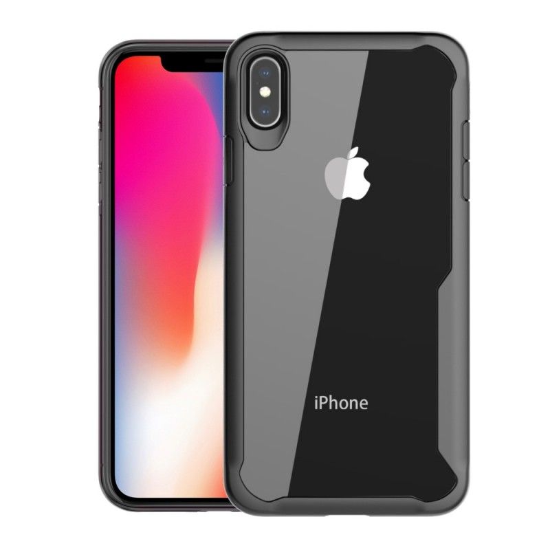 Deksel iPhone XS Max Svart Skråkant Hybrid