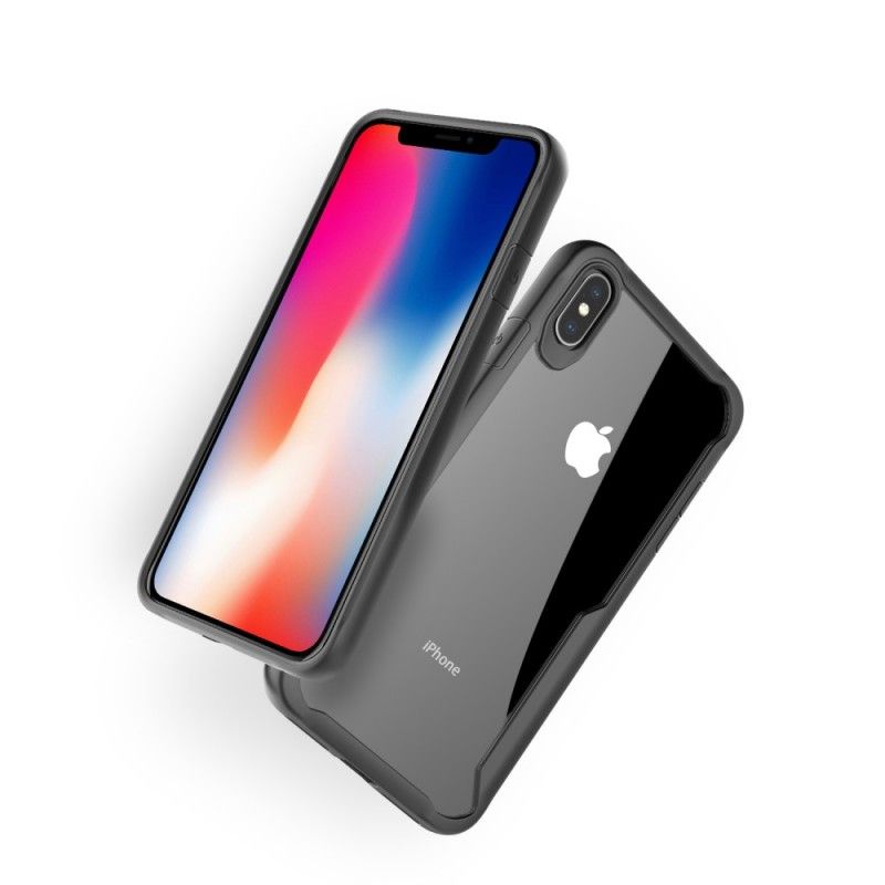 Deksel iPhone XS Max Svart Skråkant Hybrid