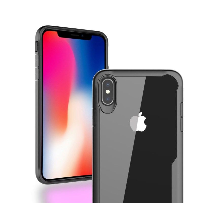 Deksel iPhone XS Max Svart Skråkant Hybrid