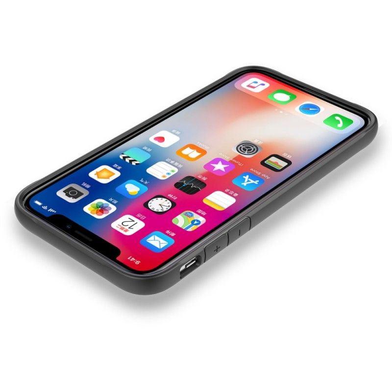 Deksel iPhone XS Max Svart Skråkant Hybrid