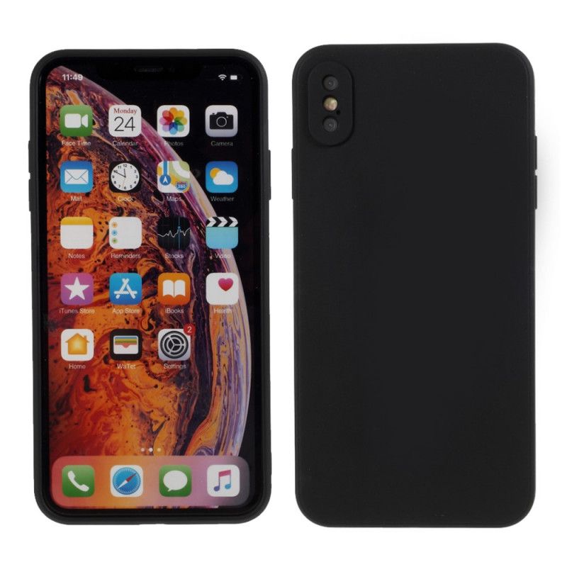 Deksel iPhone XS Max Svart Stiv Mattsilikon